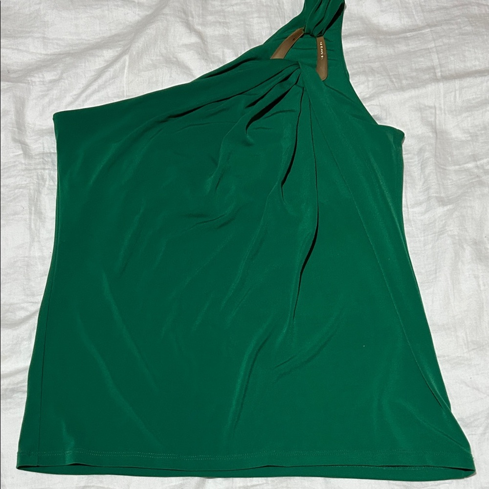 Michael Kors Emerald One-Shoulder Top